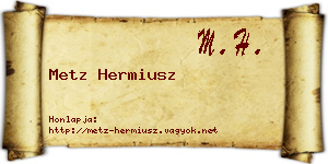 Metz Hermiusz névjegykártya